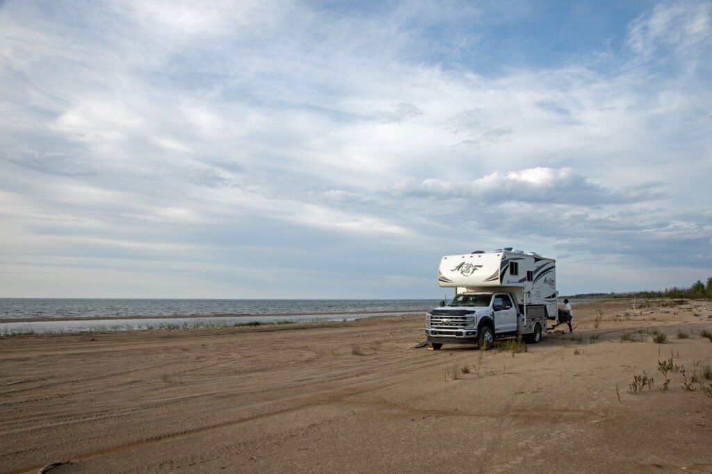Camping on the Great Slave Lake Beach