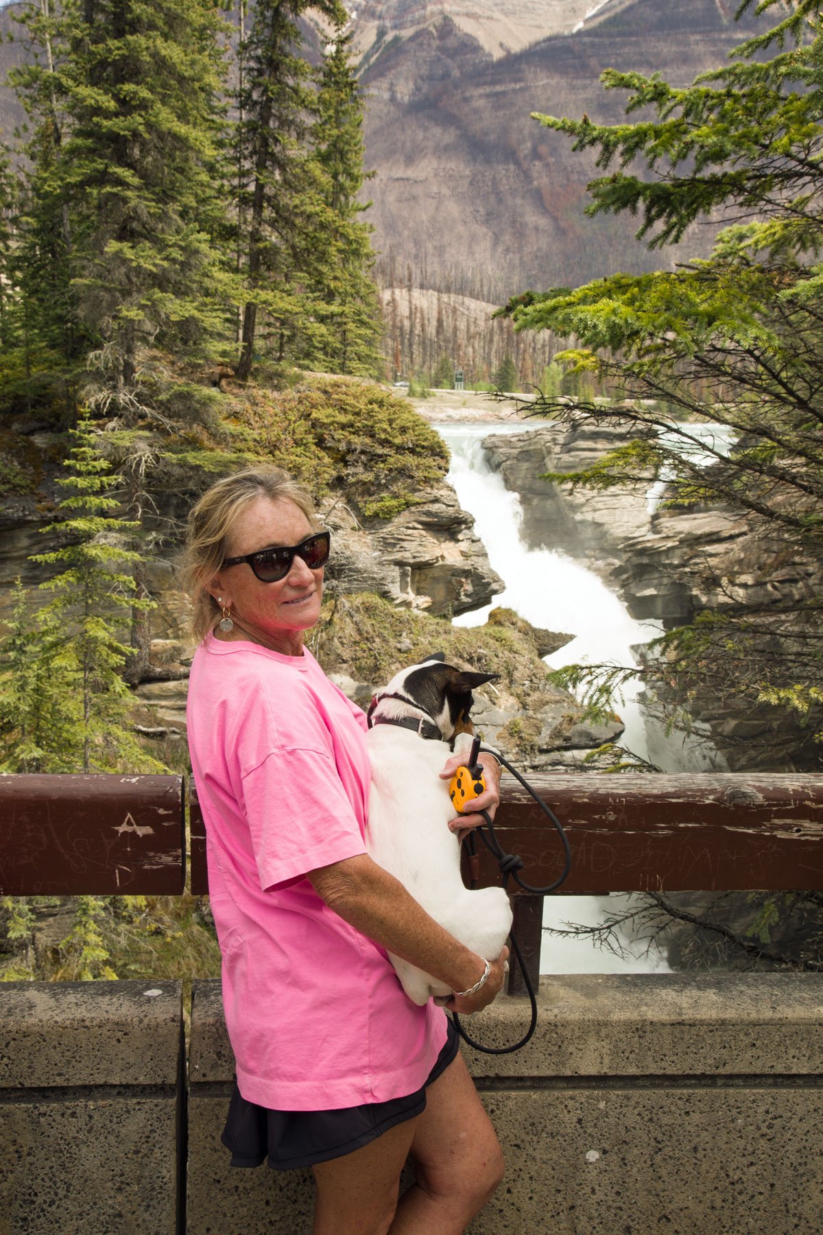 Lori and Maddie at Athabasca Falls