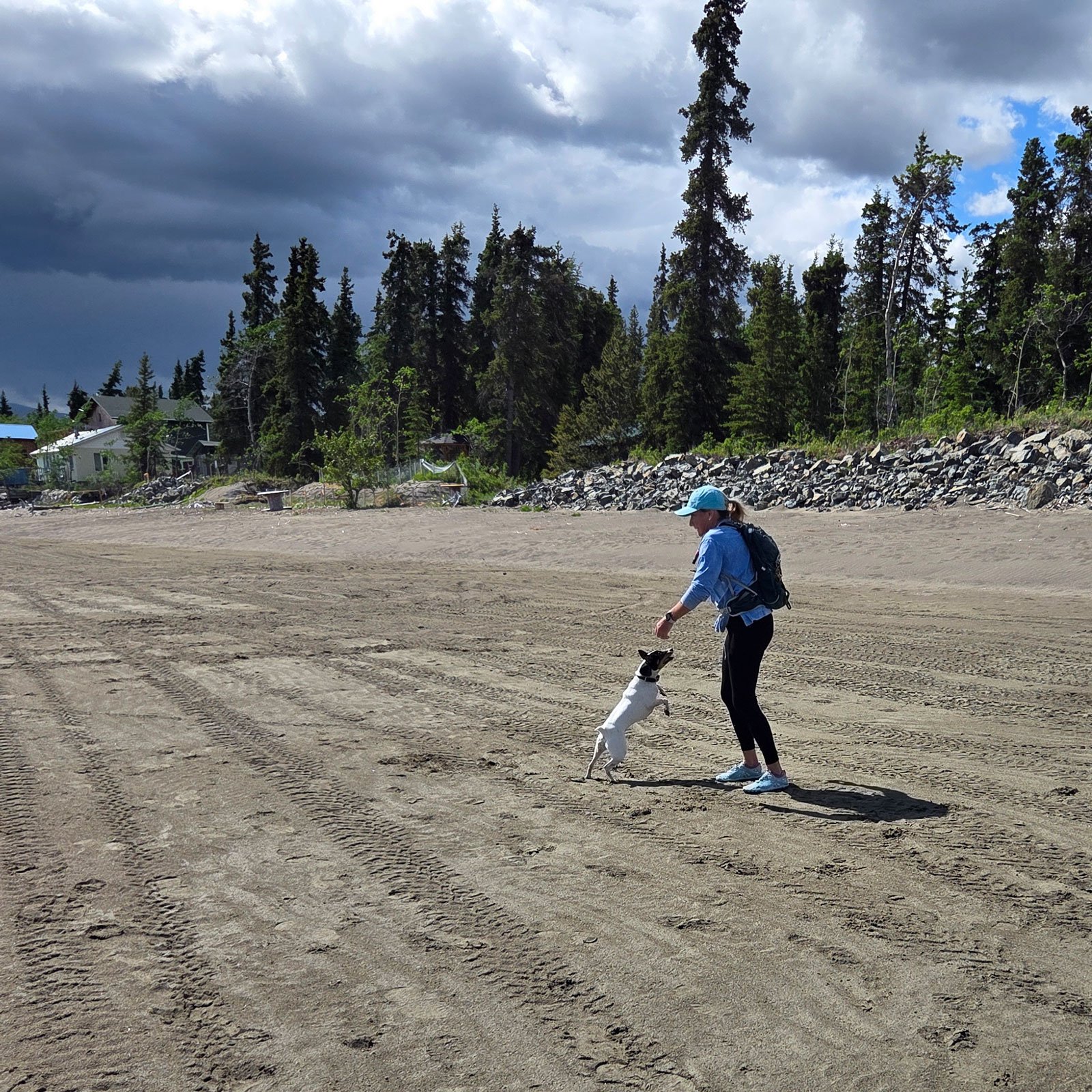 Playing on Marsh Lake Beach