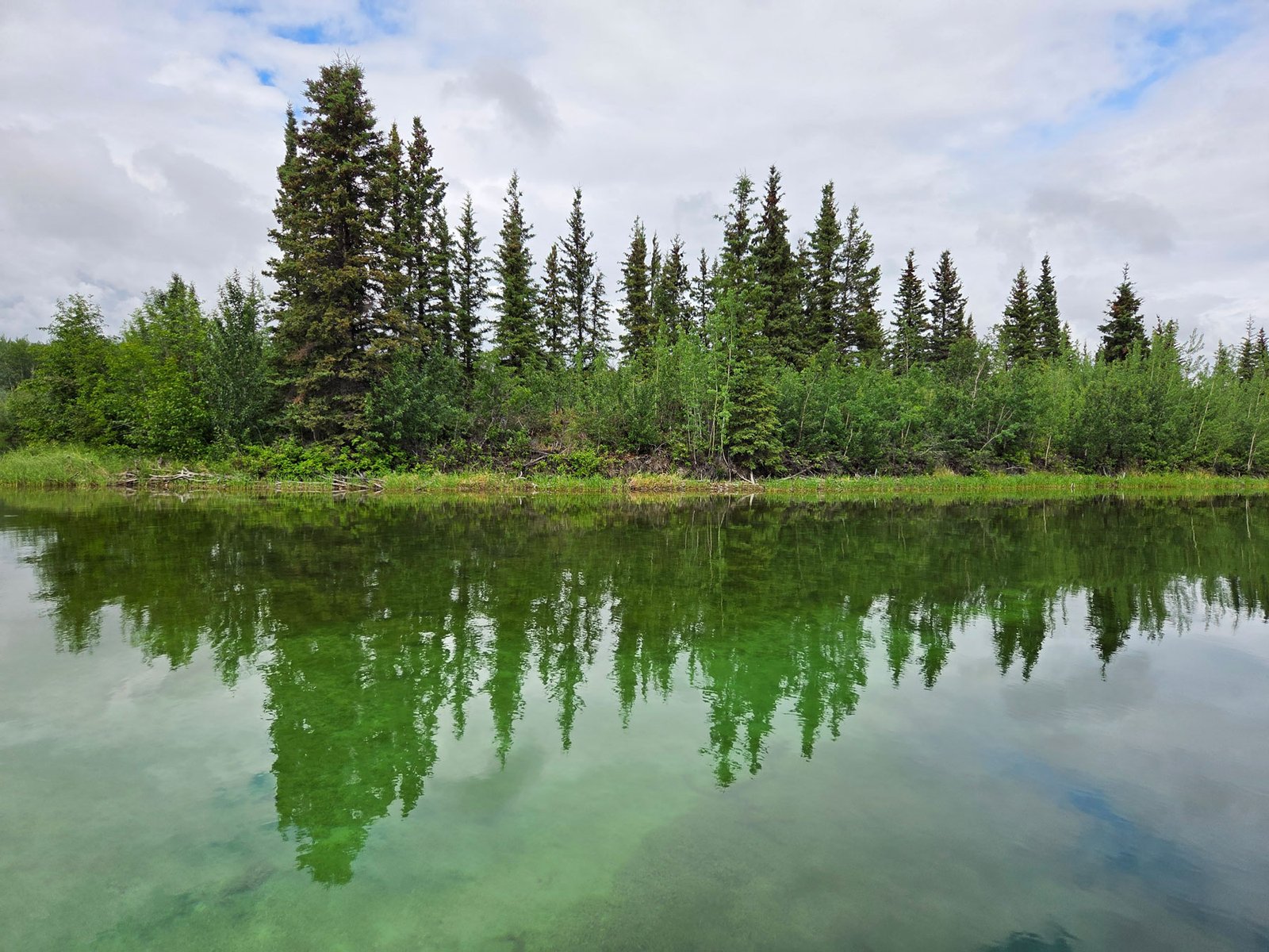Twin Lakes - the green is shallow water