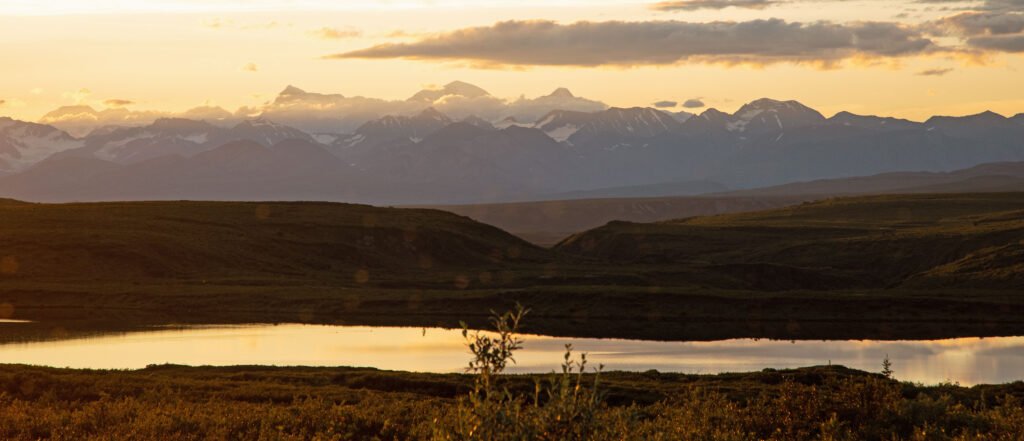 Alaska Range at Sunset from the east end of Denali Highway